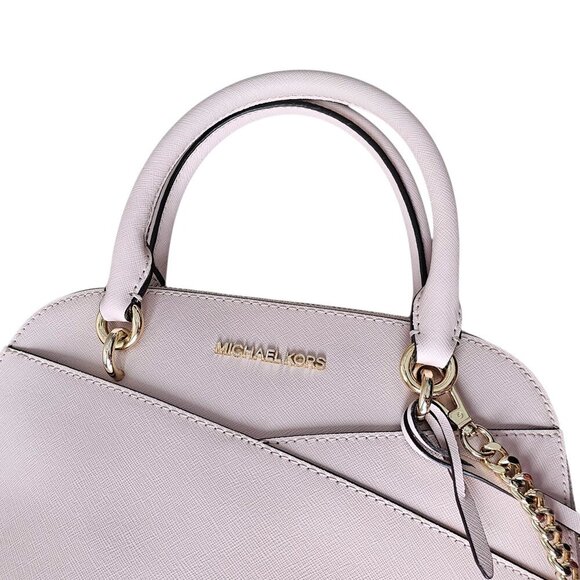 Michael Kors Jet Set Travel Medium Saffiano Pink Leather Dome Crossbody Bag COA - Picture 15 of 16